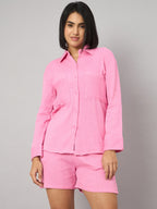 Pink Pure Cotton Shorts Set