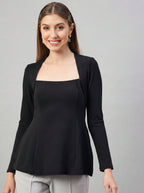 Black Peplum Top