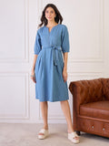 Denim Belted Dress