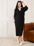 Brown Sheath Midi Dress