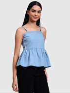 Denim Light Washed Spaghetti Top