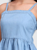 Denim Light Washed Spaghetti Top