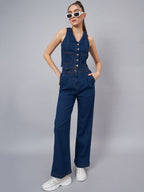 Blue Vest Style Top