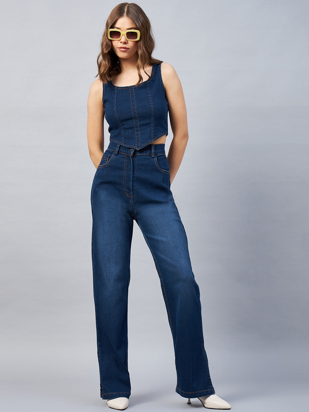 Dark Blue Denim Top