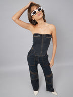 Black Front Zip Tube Top