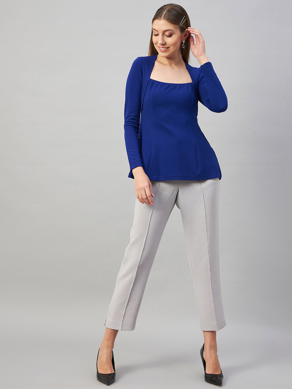 Royal Blue Peplum Top