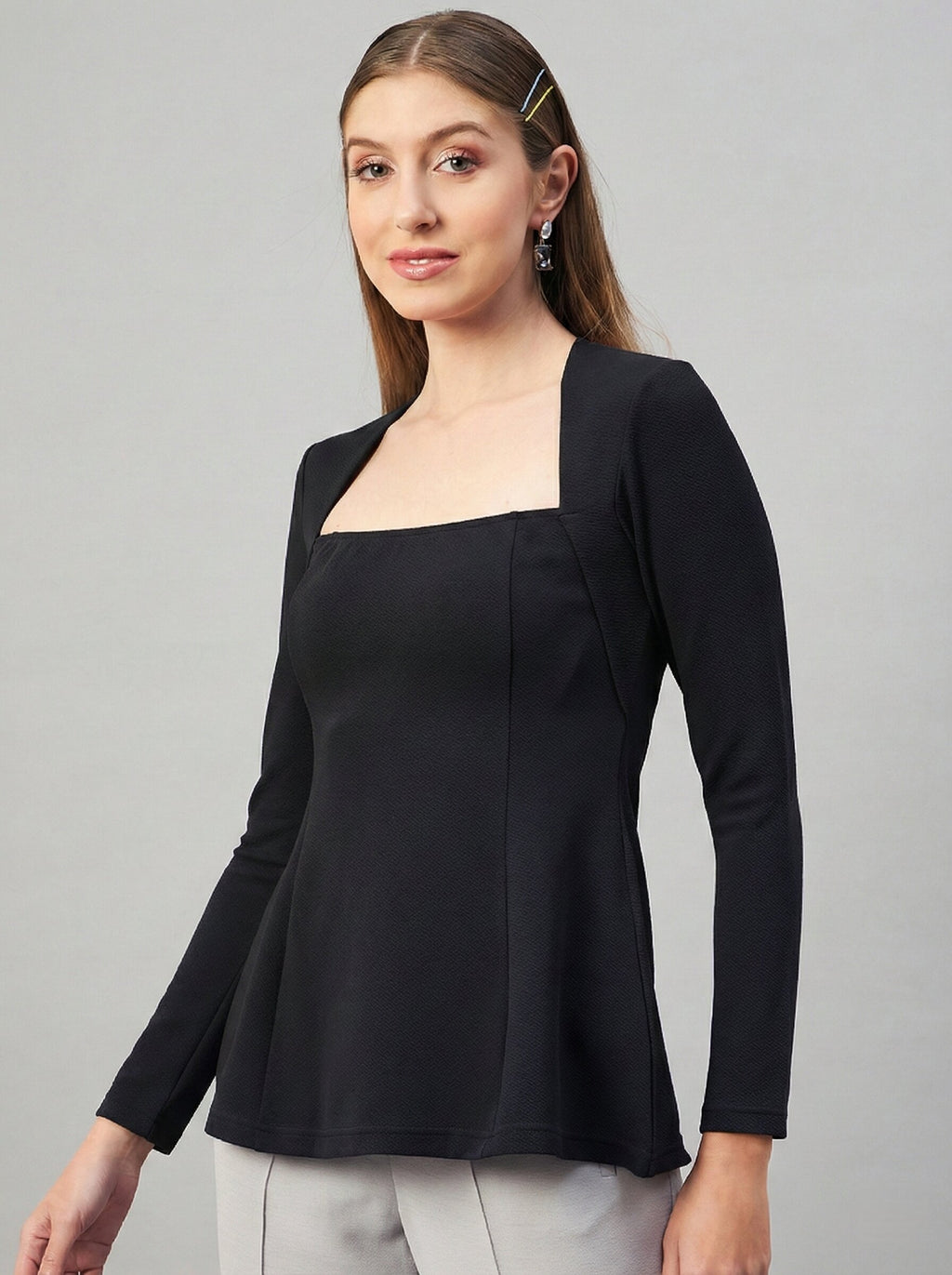 Black Peplum Top