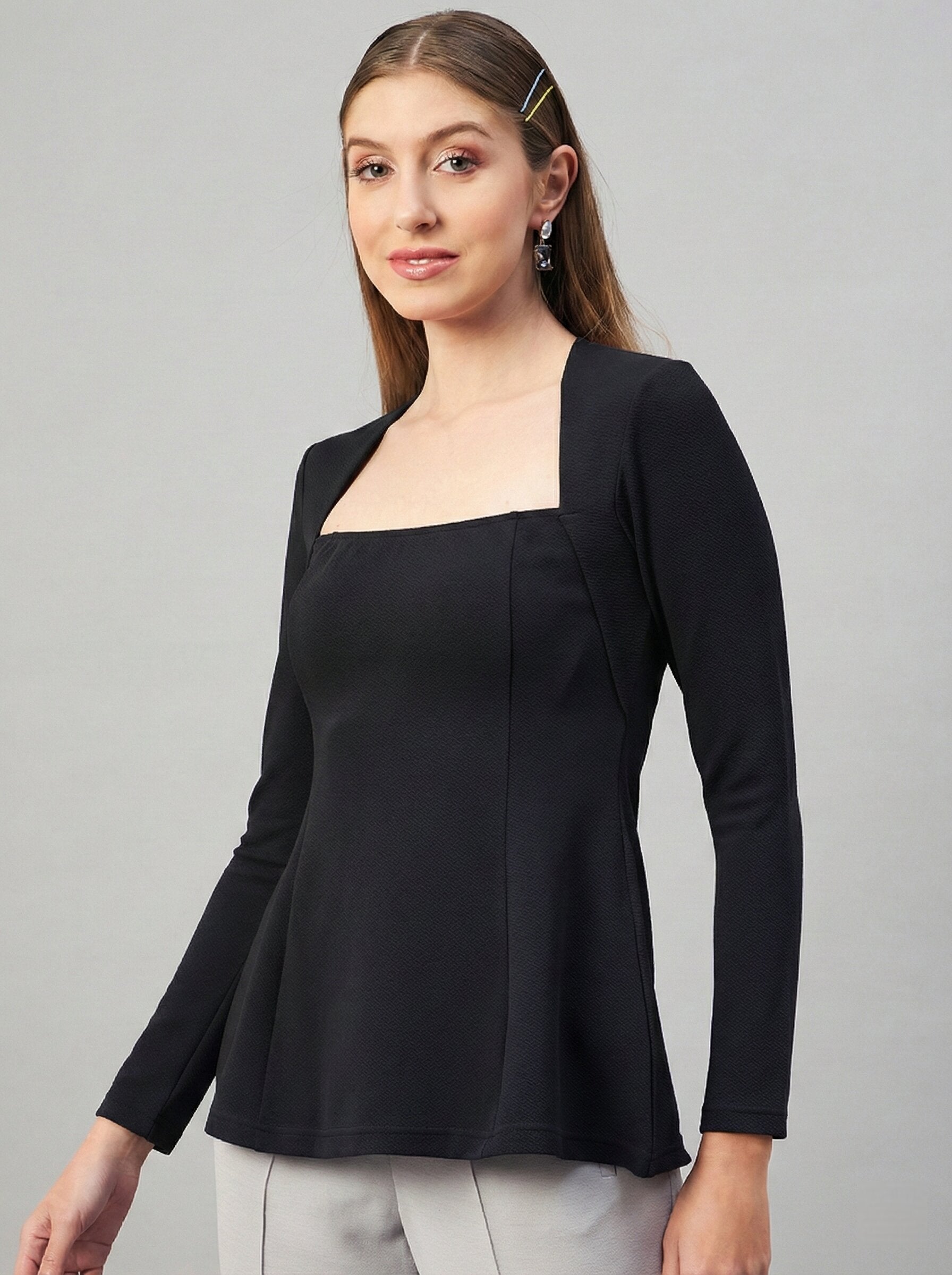Black Peplum Top