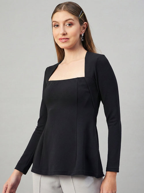 Black Peplum Top