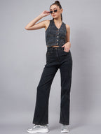 Black Vest Style Top