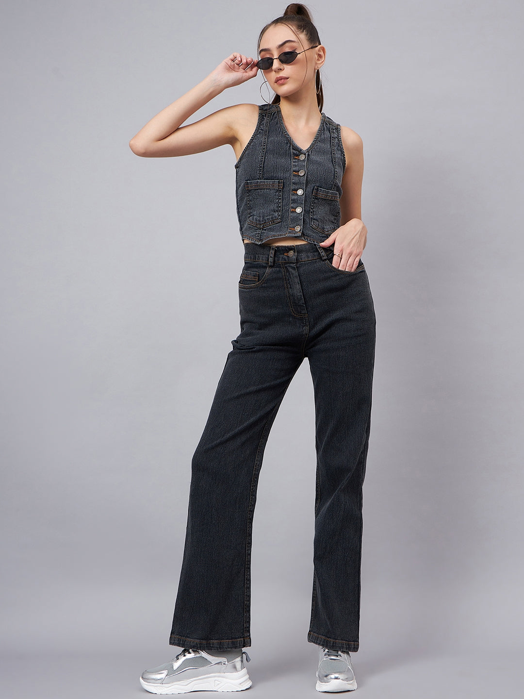 Black Vest Style Top