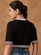 Black Zipper Detail Top