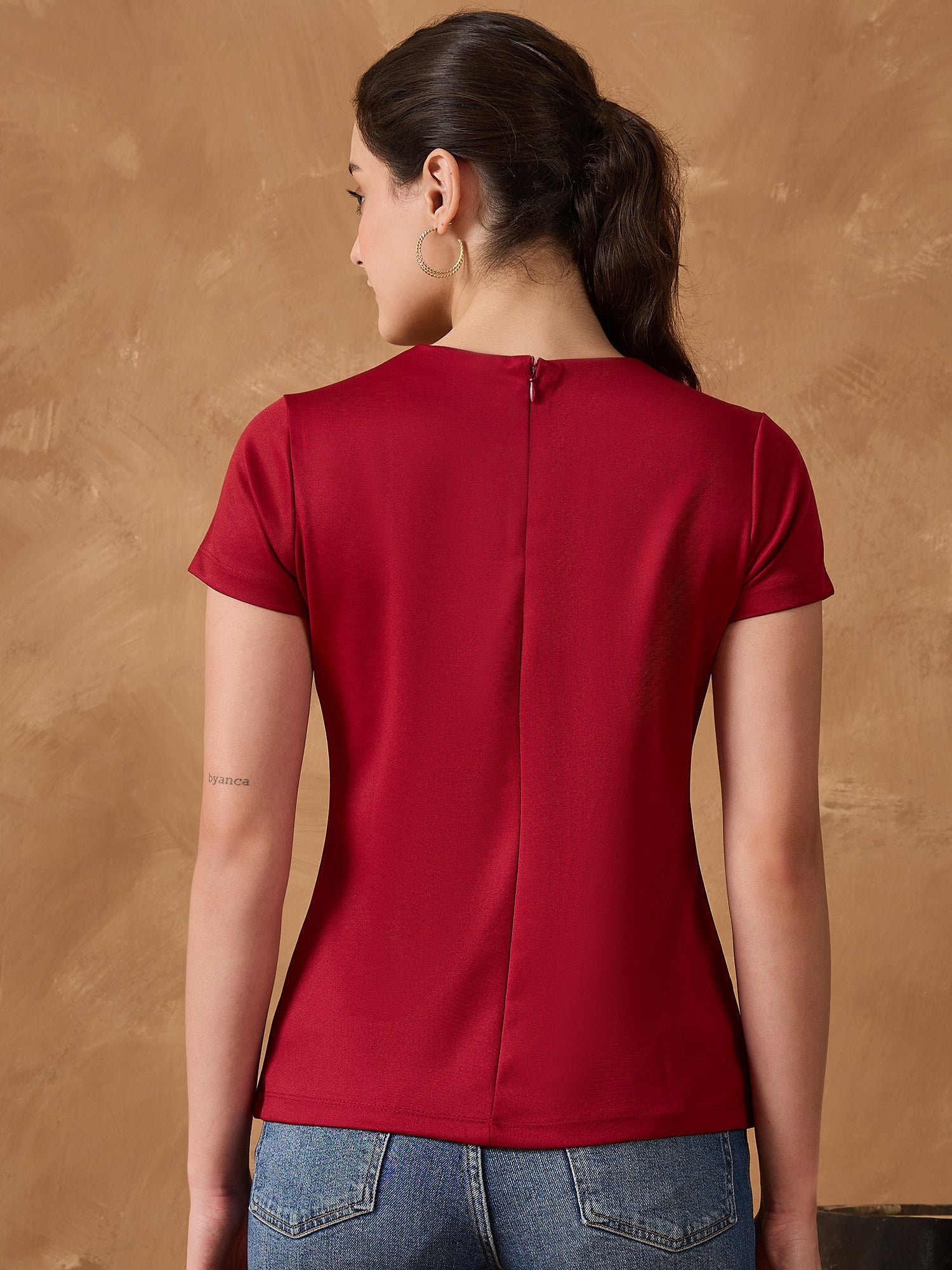 Maroon Casual Top