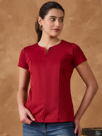 Maroon Casual Top