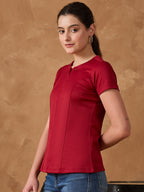 Maroon Casual Top