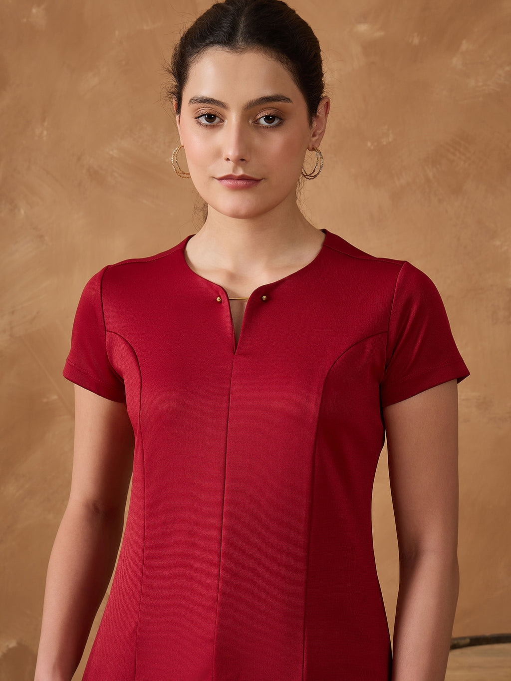Maroon Casual Top