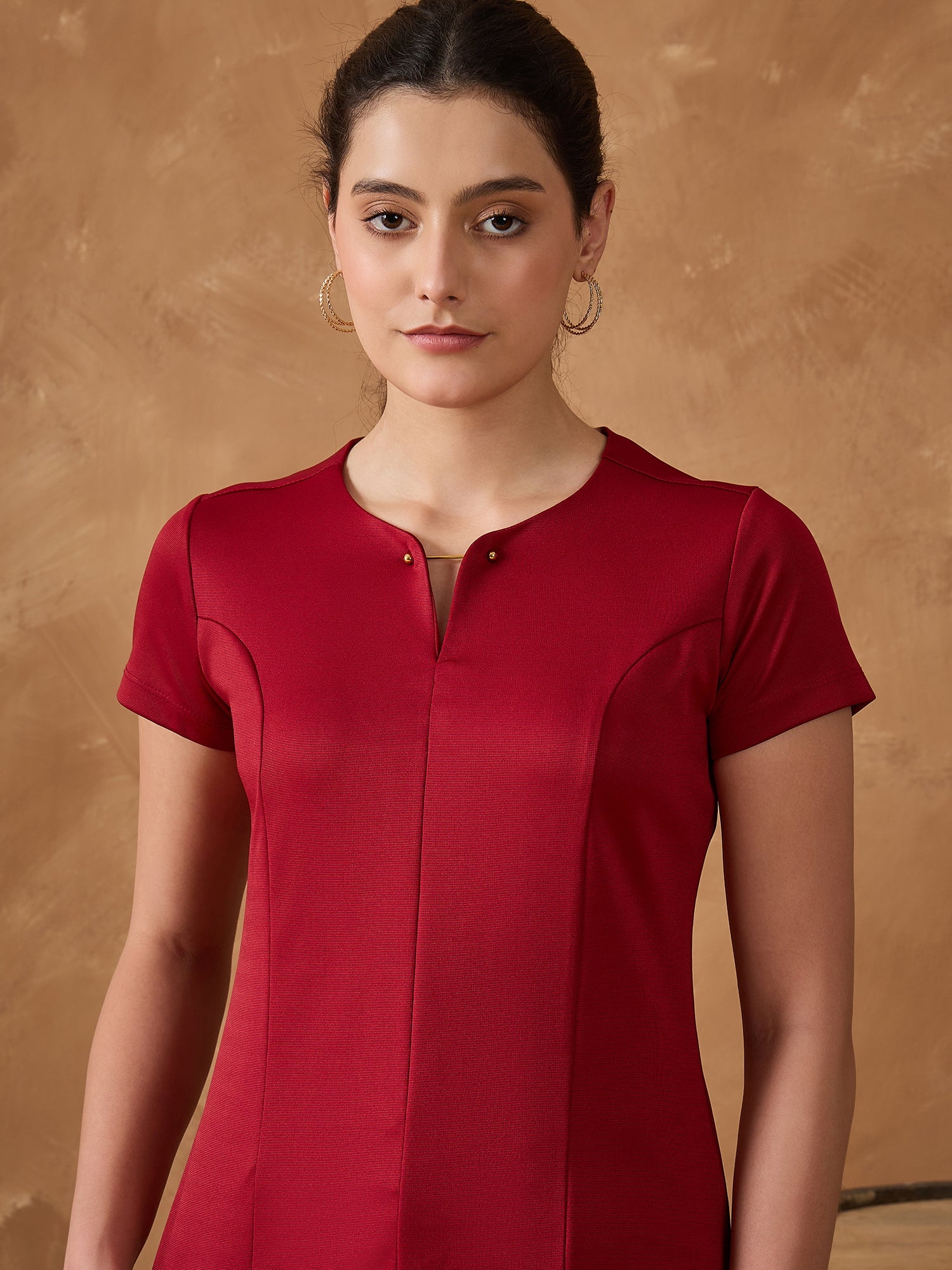 Maroon Casual Top