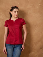Maroon Casual Top
