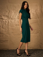 GREEN HIGH NECK DRESS