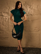 GREEN HIGH NECK DRESS
