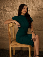 GREEN HIGH NECK DRESS