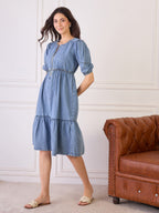 Denim Tiered Dress