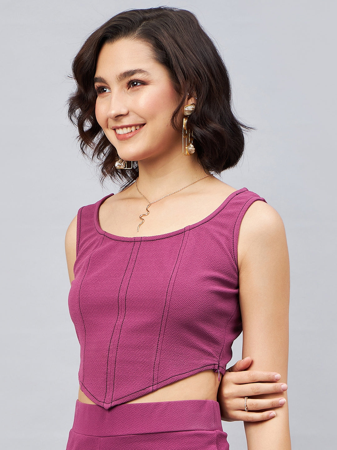 Rose Pink Corset Style Top