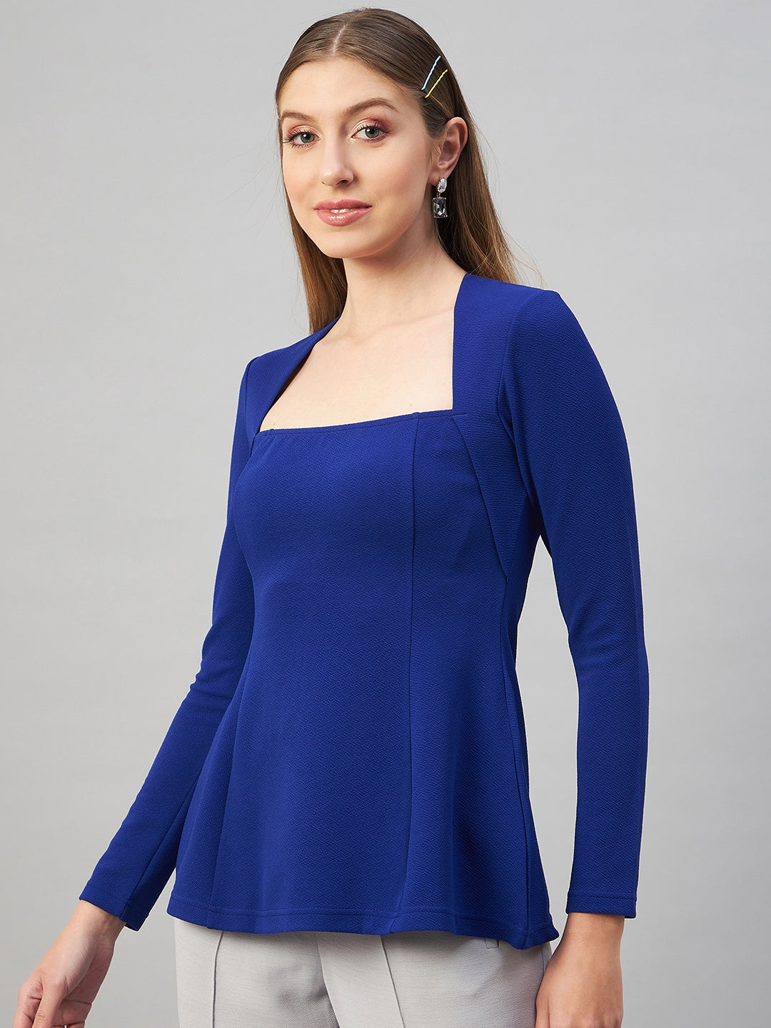 Royal Blue Peplum Top