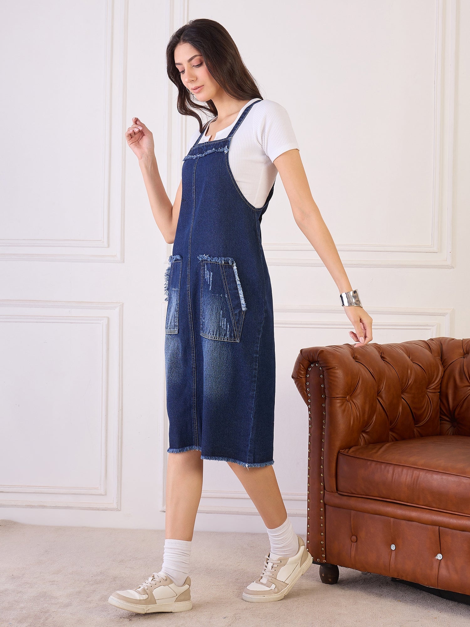 Denim Long Dungree Dress