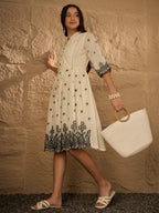EMBROIDERED PURE COTTON DRESS