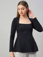 Black Peplum Top