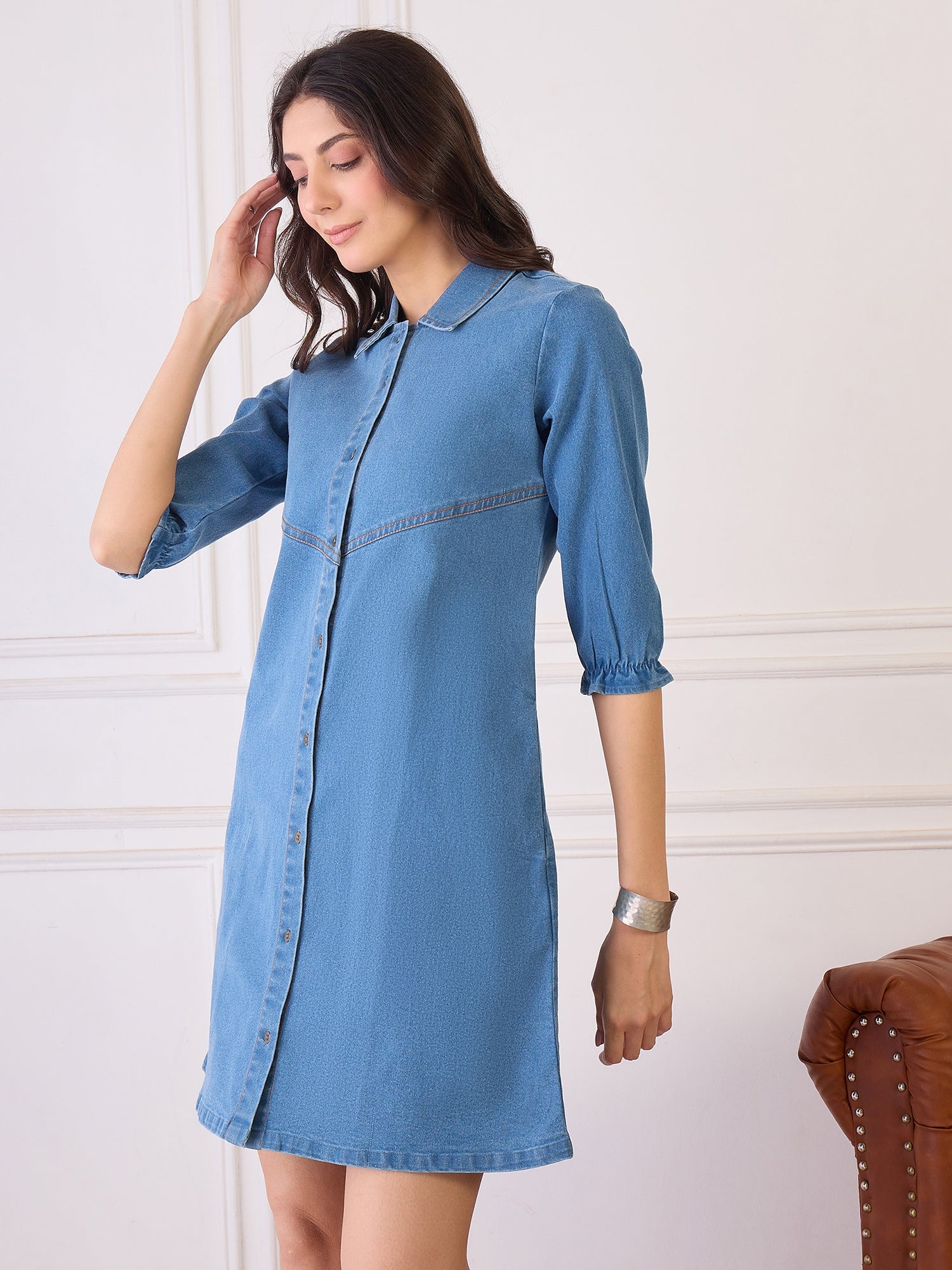 Denim Button Down Shirt Dress