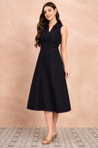 Black Denim Light Wash Maxi Dress