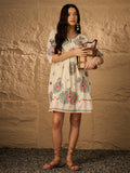 Multi Emb Pure Cotton Fit & Flare Dress