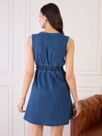 Denim Front Zipper Dress