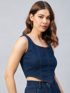 Dark Blue Denim Top