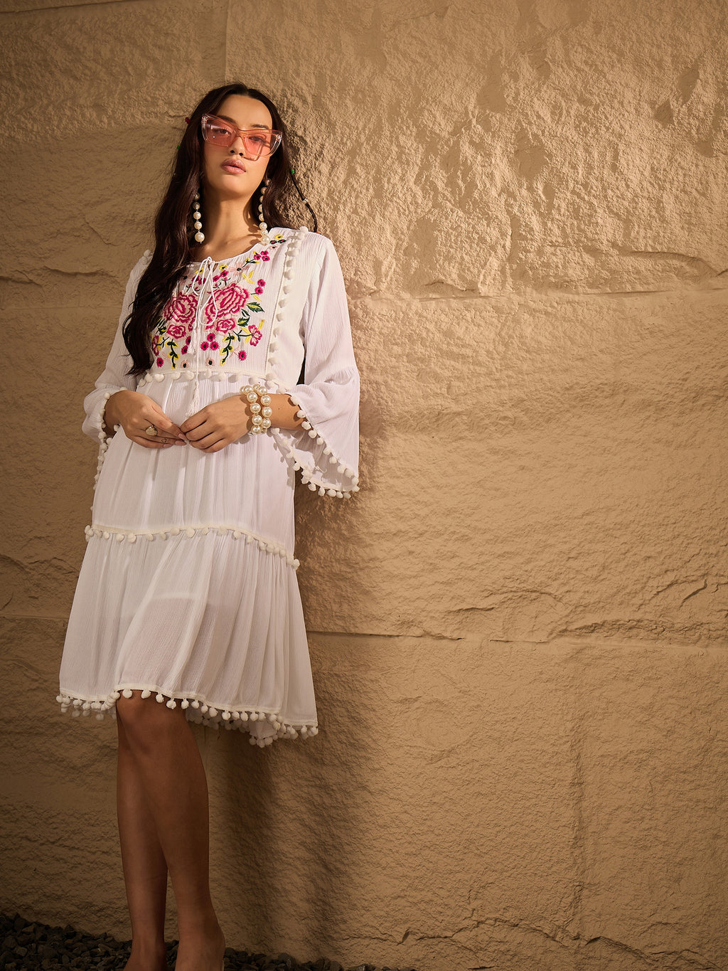 Embroidered  Pure Cotton Dress