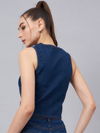 Blue Vest Style Top