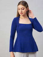 Royal Blue Peplum Top