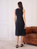 Denim Sleevless Wrap Dress