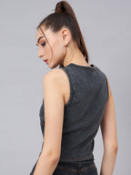 Black Vest Style Top