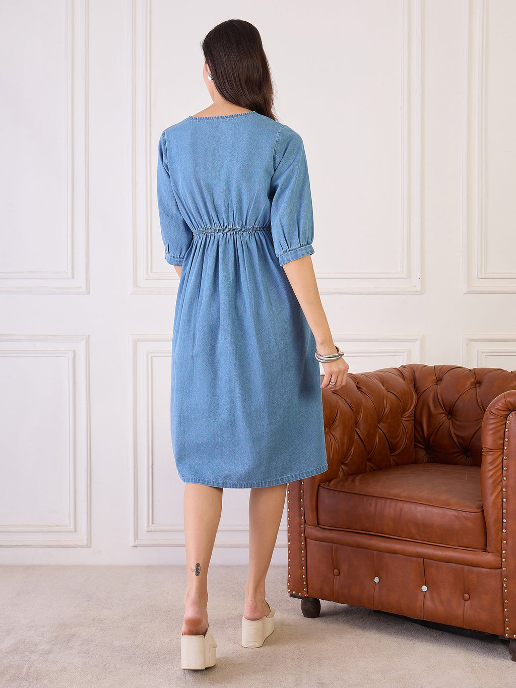 Denim Belted Dress