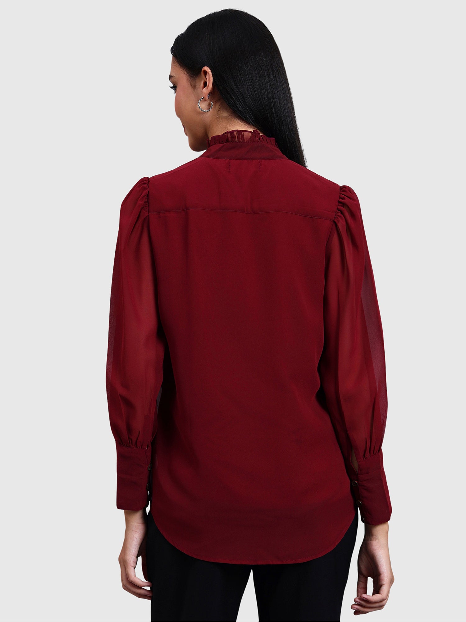 Maroon Tie Up Top