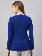 Royal Blue Peplum Top