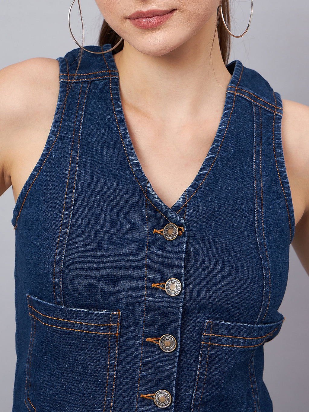 Blue Vest Style Top