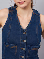 Blue Vest Style Top