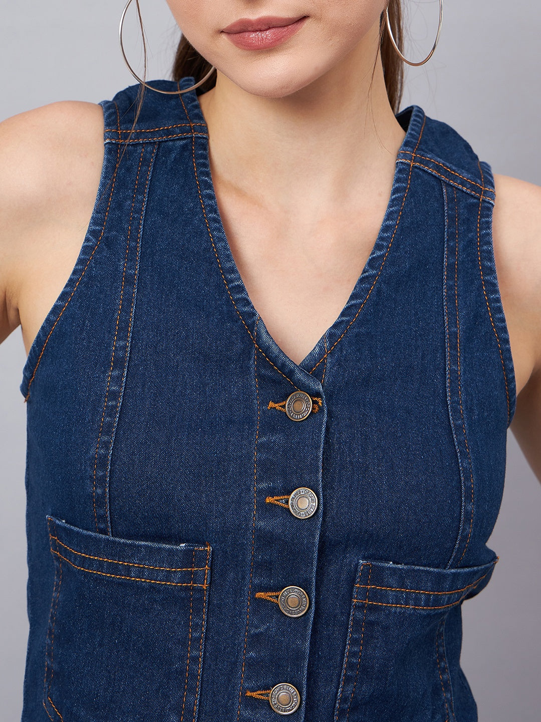 Blue Vest Style Top