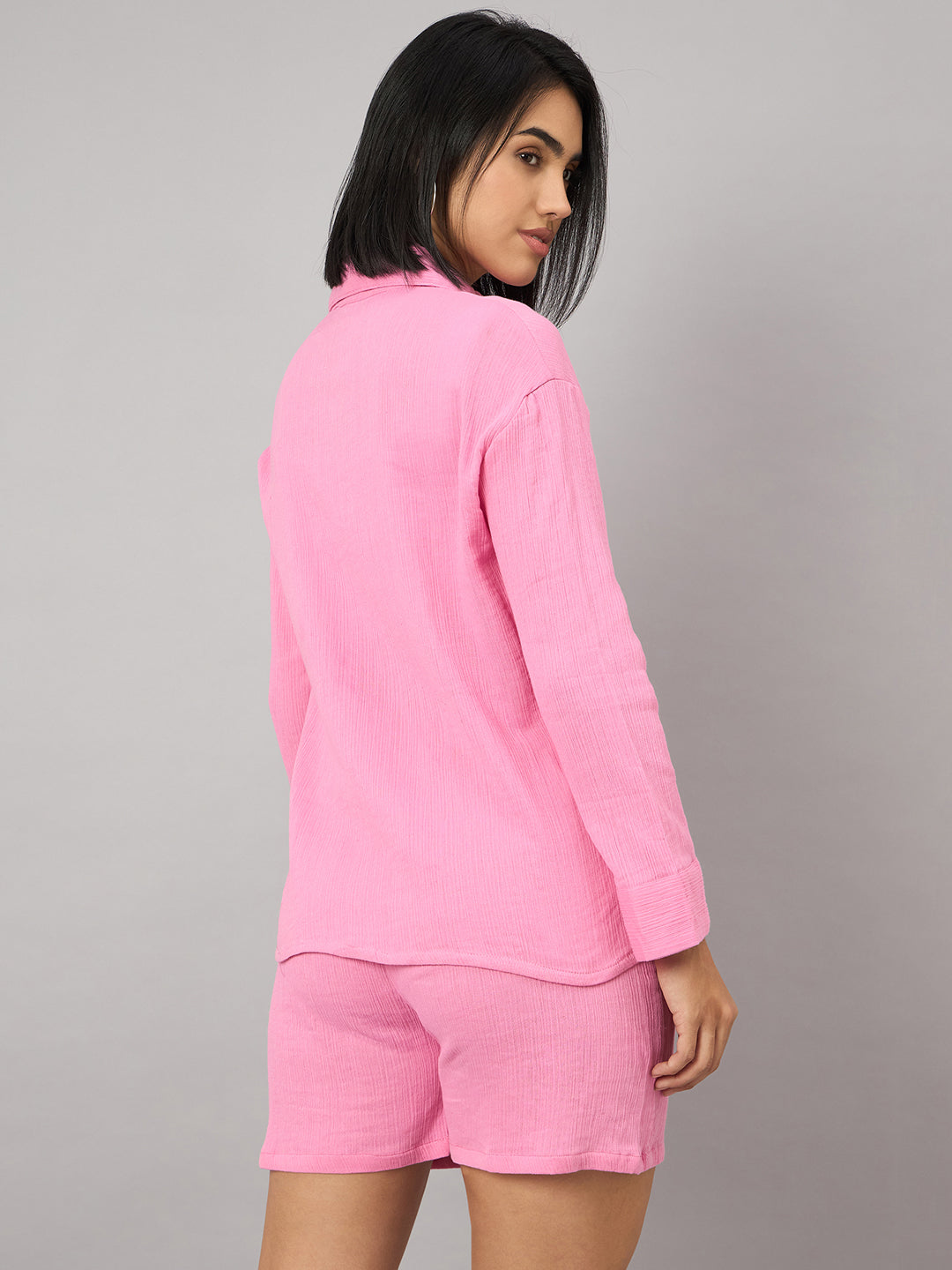 Pink Pure Cotton Shorts Set