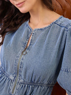 Denim Tiered Dress