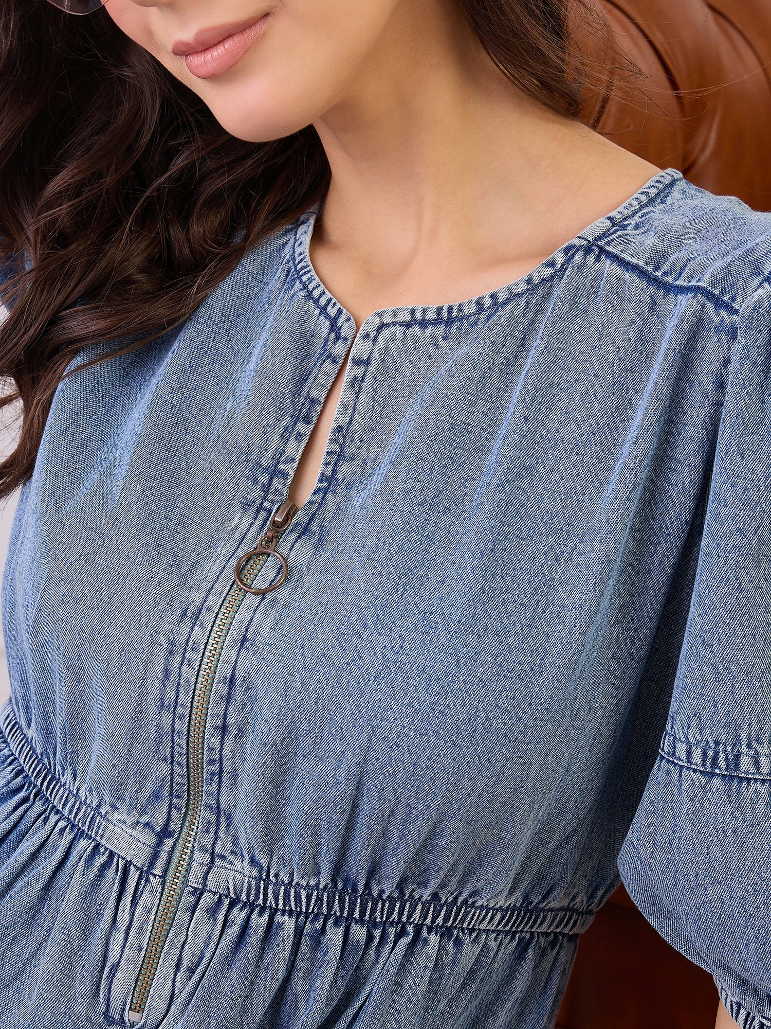 Denim Tiered Dress